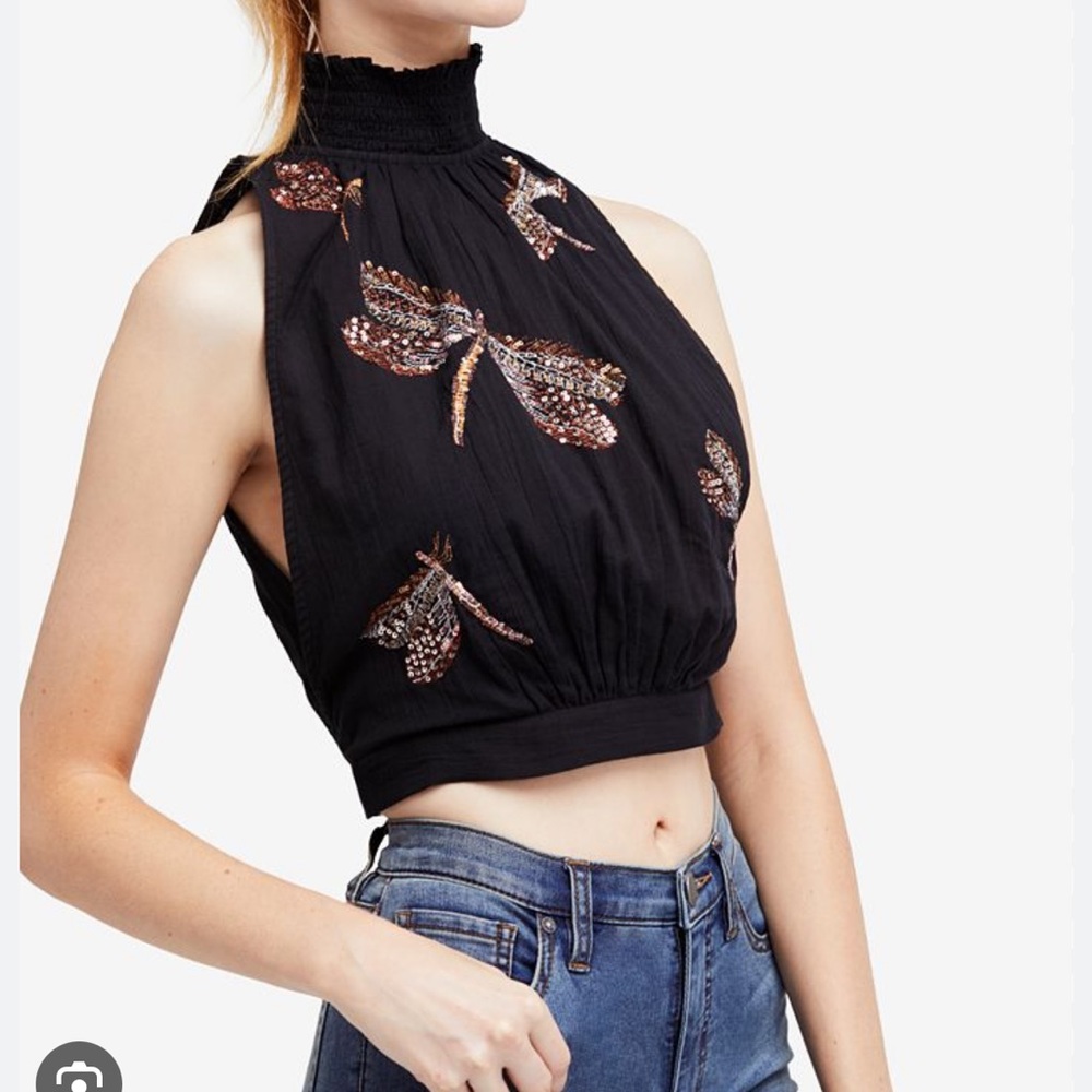 free People open back dragon fly top